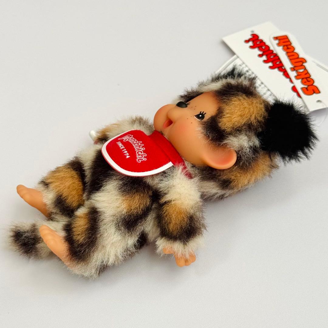 カスタムモンチッチSSキーチェーンヒョウ柄(ホワイト)