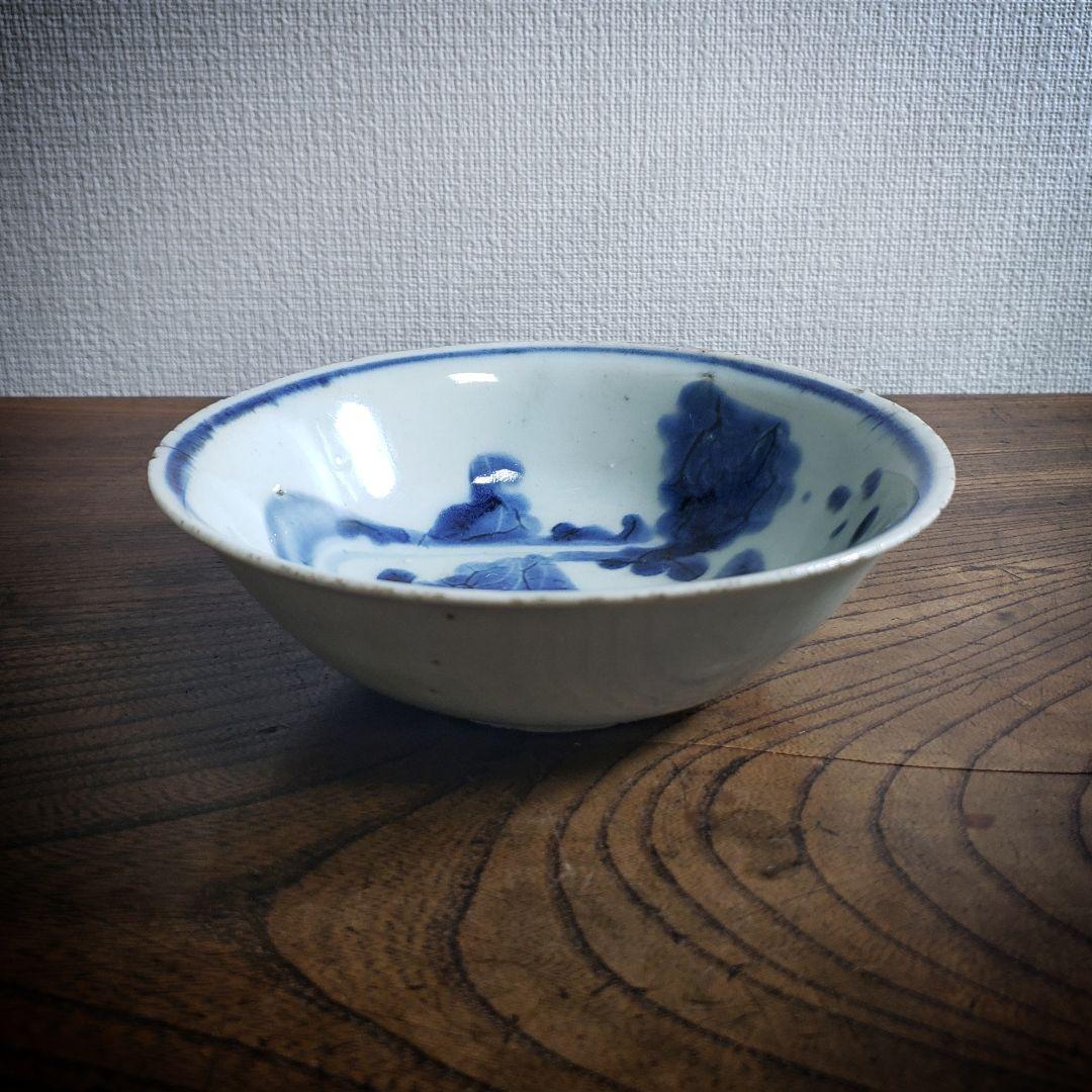 古染付　皿　なずな　草文様　中国骨董　鉢　丼　茶碗