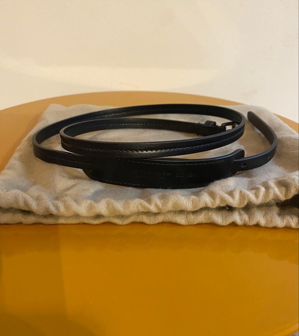BOTTEGA VENETAボッテガヴェネタブラックレザーベルト 収納袋付き