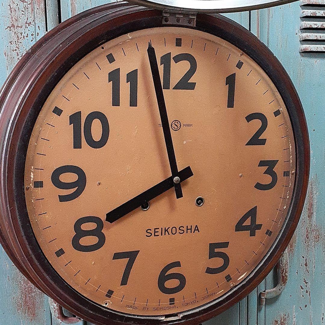 昭和レトロ 精工舎 SEIKOSHA 柱時計 掛時計 紙文字