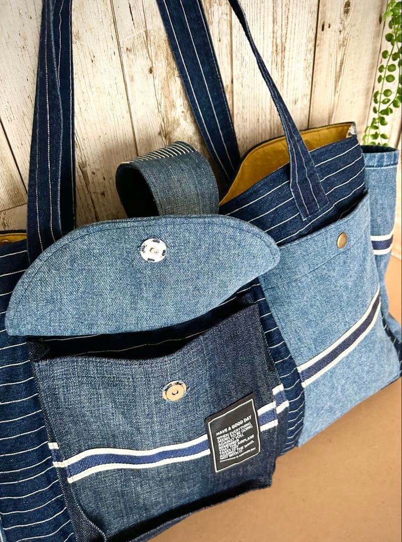 ＊ マザーズバッグ ＊ 旅行 トートバッグ デニム ママバッグ 大容量