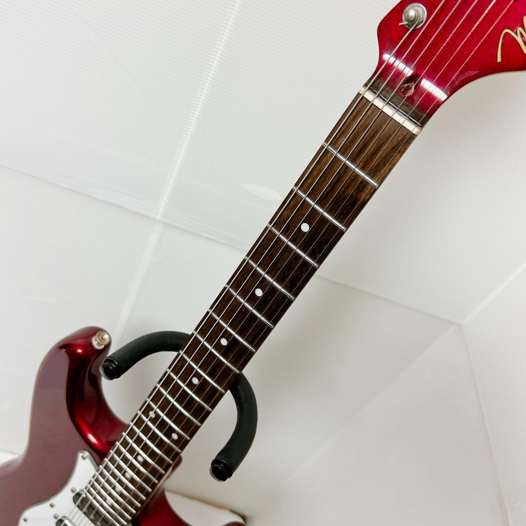 美品 Mavis 初心者向けエレキギター レッド ミラータイプピックガード