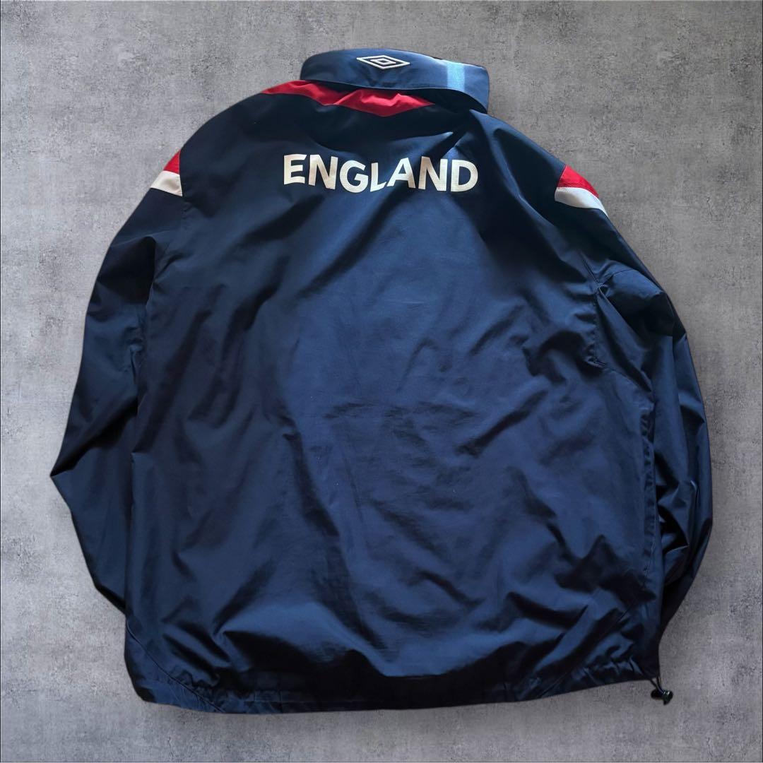 【O22】UMBRO×イングランド代表刺繍ナイロンジャケットLネイビー×赤×白