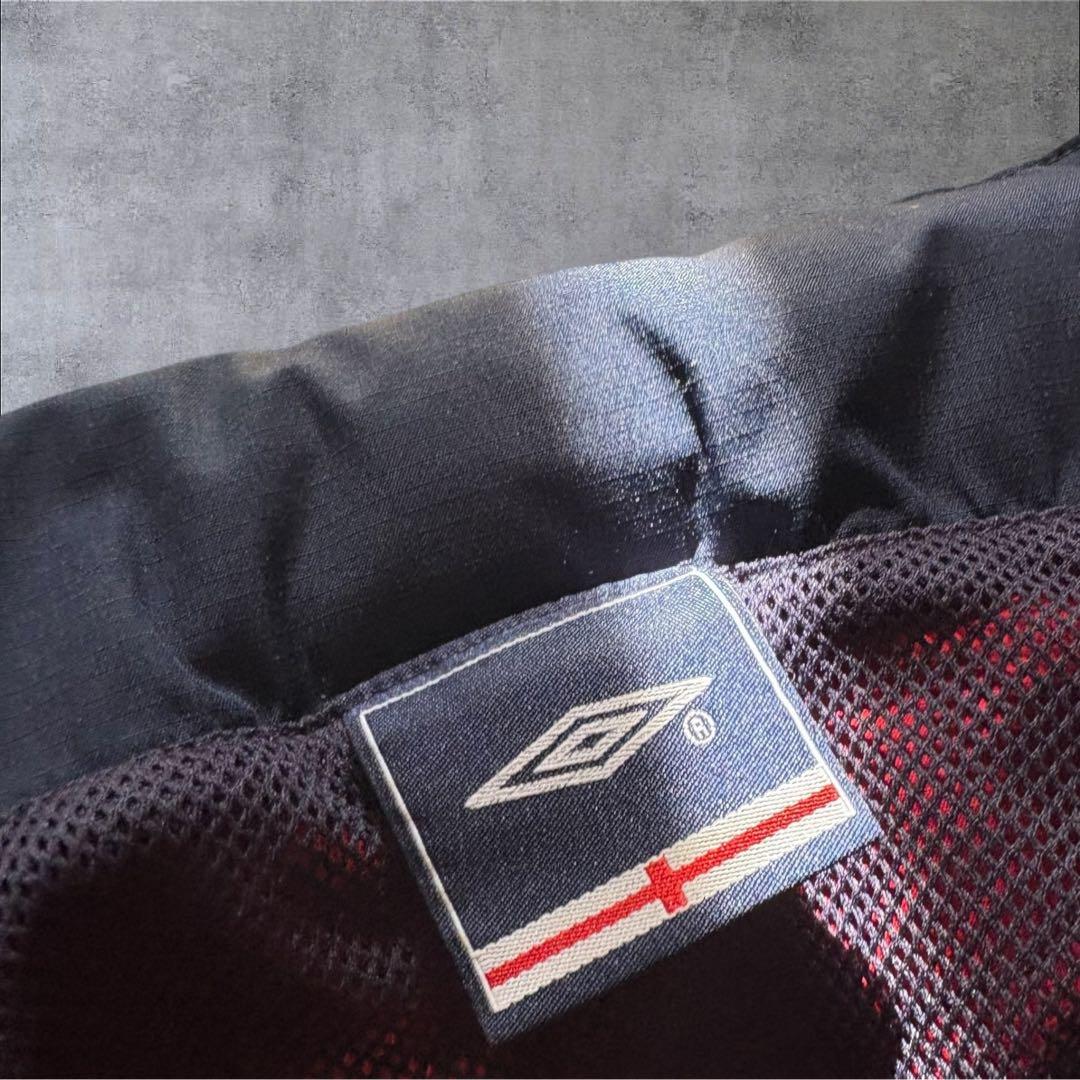【O22】UMBRO×イングランド代表刺繍ナイロンジャケットLネイビー×赤×白