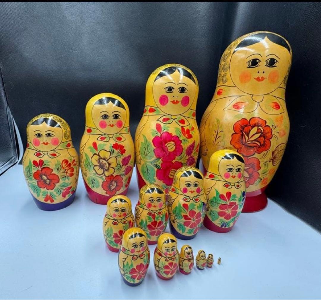 出品終了‼️ソビエト　アンティーク　セミョーノフ社、巨大なマトリョーシカ　14組