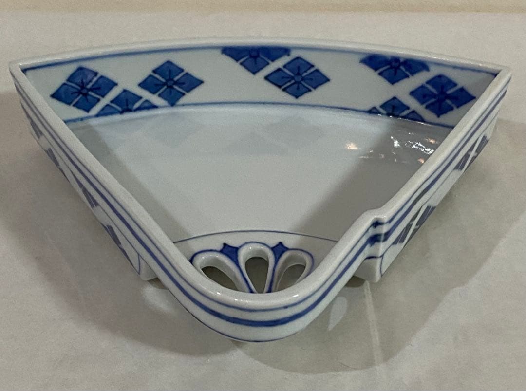 古染付扇面向付　伊万里　有田　5枚