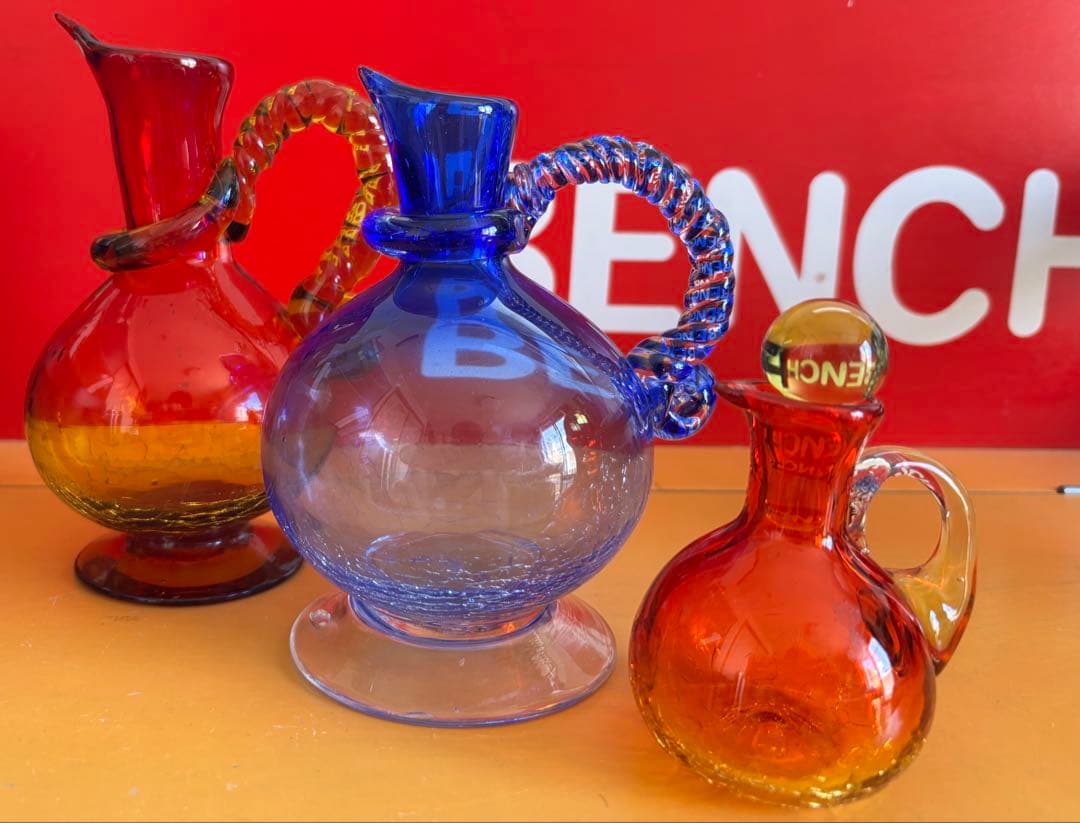 琉球ガラス　水差し　ガラス細工　置物　インテリア　3個セット