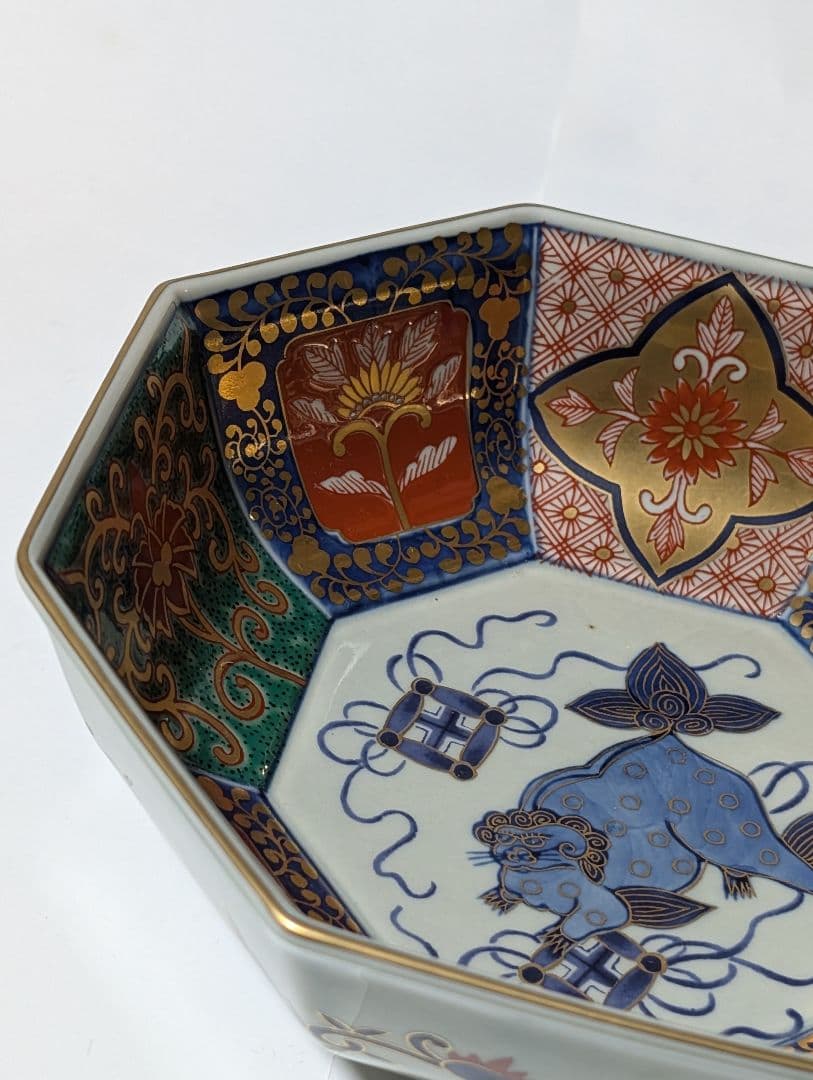 （F!!）林　九郎作　八角形の青い牛の絵皿 鉢2個セット