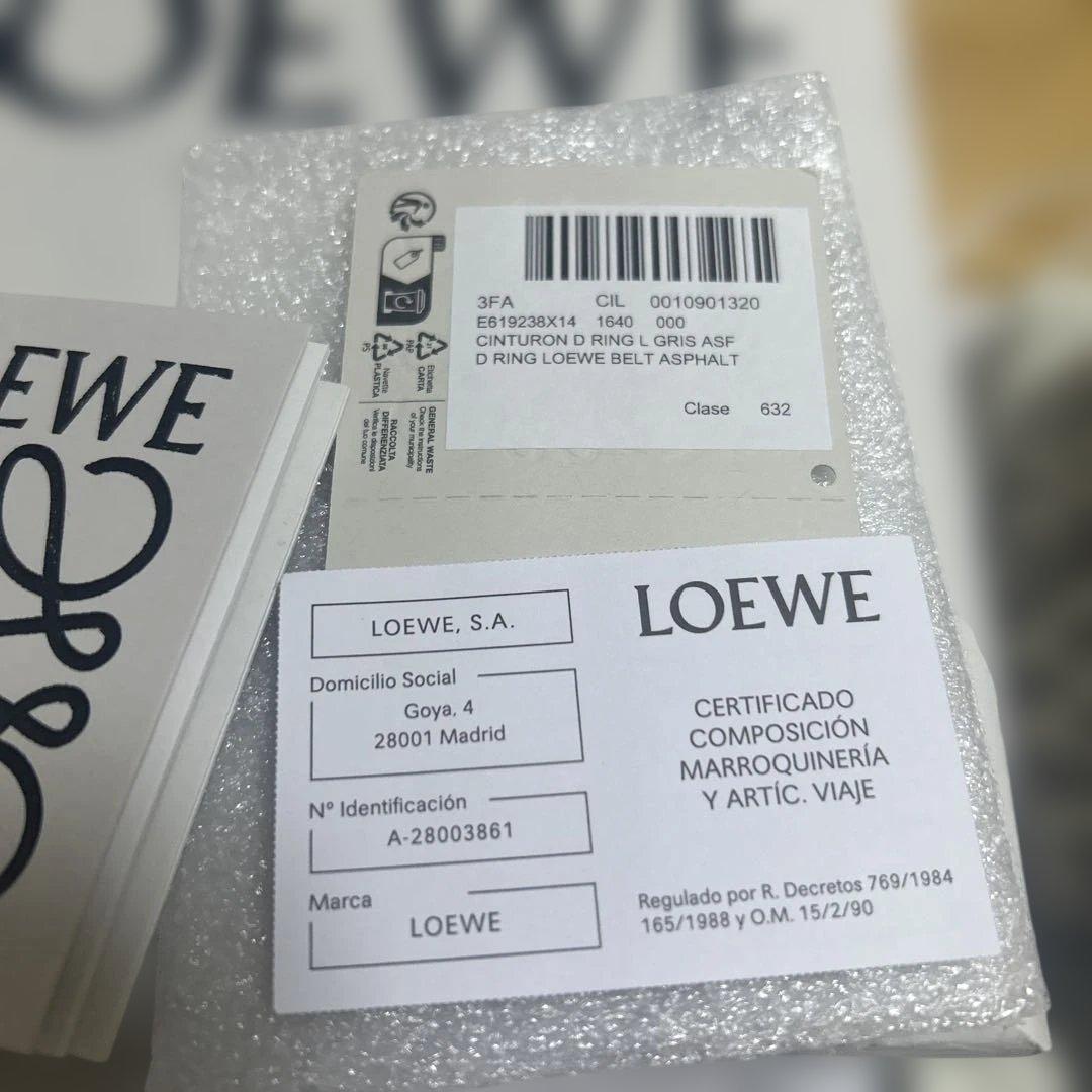 LOEWE Dリングロゴベルト アスファルトグレー　美品