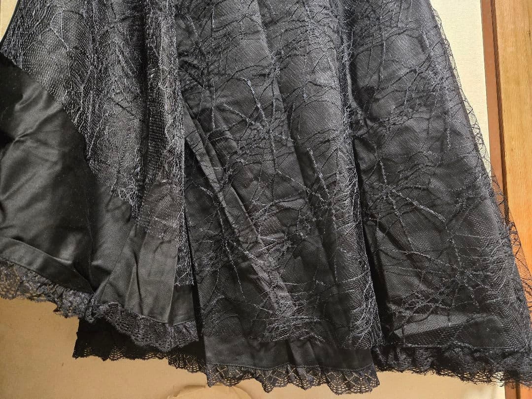 BODYLINE燕尾編み上げブラウス＆蝙蝠ネクタイ＆蜘蛛の巣レーススカートセット