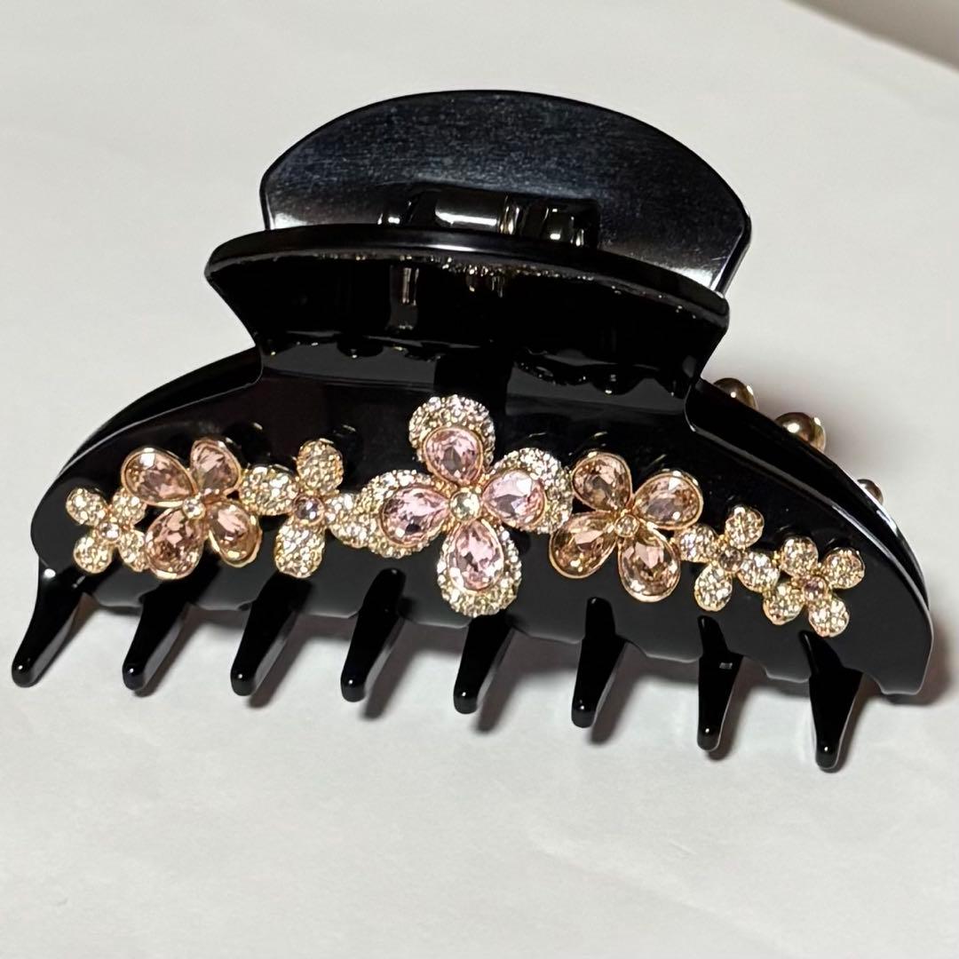 SWAROVSKI ヘアクリップ フラワーモチーフ ラインストーン パヴェ