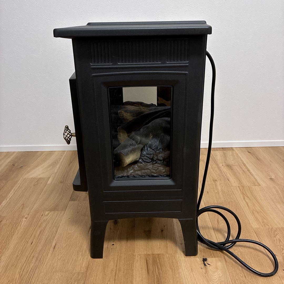 【極美品】QVCジャパン 暖炉型ヒーター ファンヒーター 暖房器具 リモコン付属