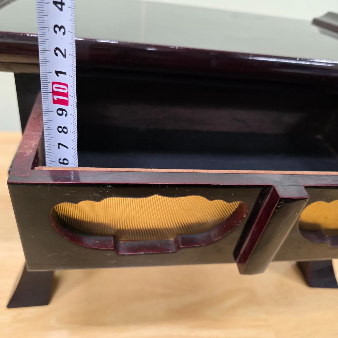 引き出し付き黒座卓 経机 お供え机 16号 仏壇用机 仏壇前机 仏壇前台