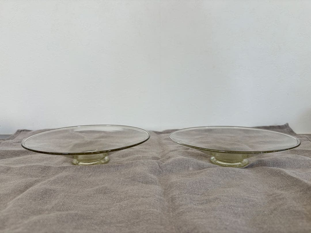 小澄正雄　ガラス　浅鉢　2枚セット