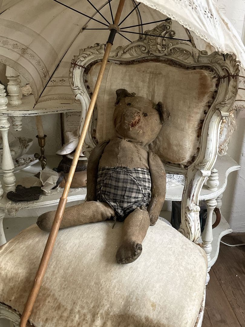 フランスアンティーク　アンティークベア　テディベア　くま　ボトムつき