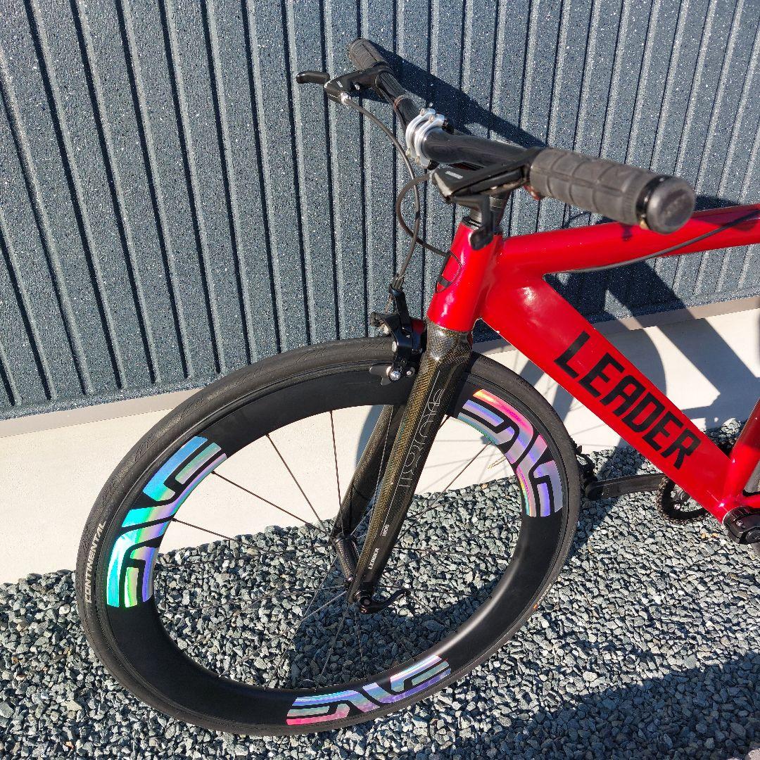 【送料込み】LEADER BIKE 735 65mmカーボンホイール 完成車体