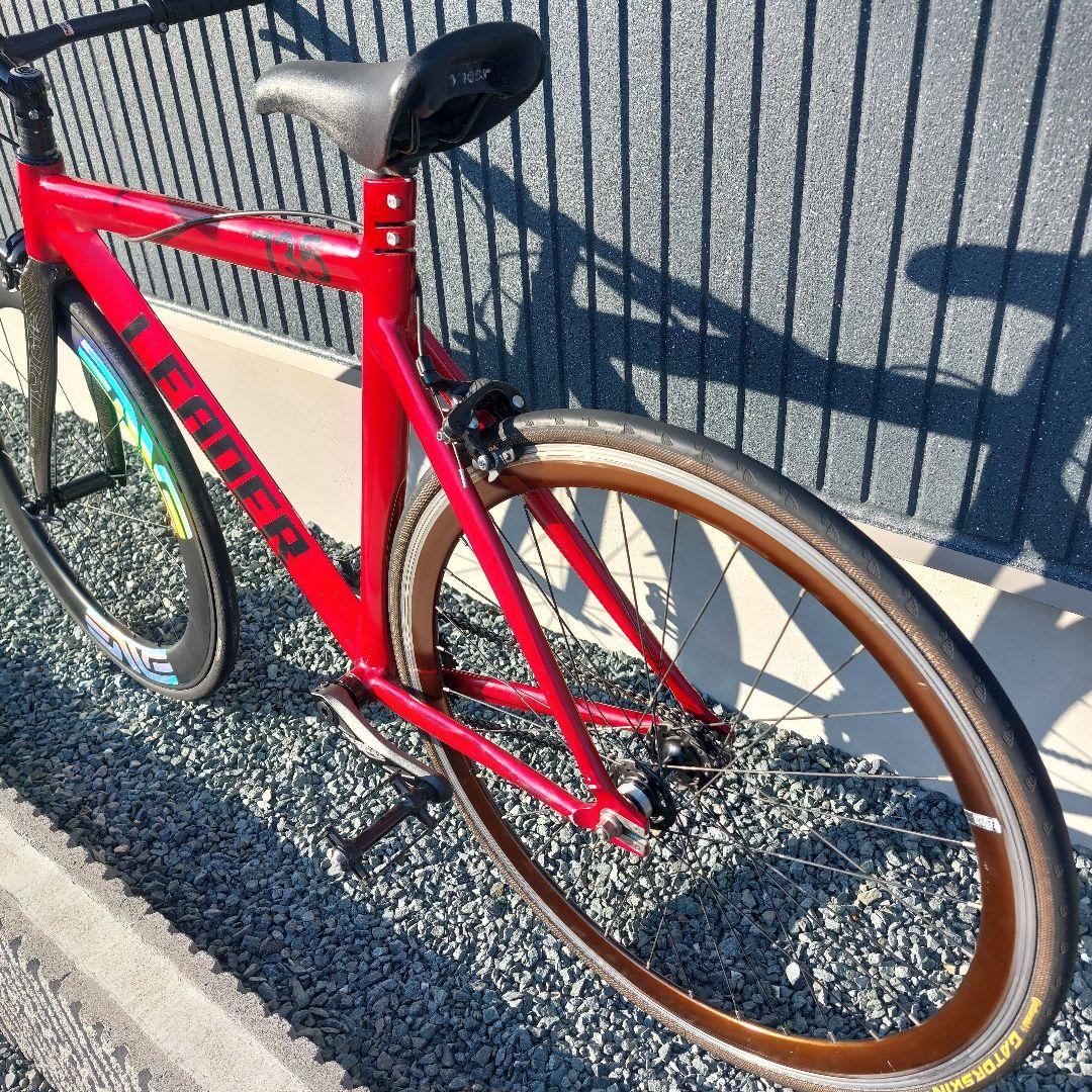 【送料込み】LEADER BIKE 735 65mmカーボンホイール 完成車体