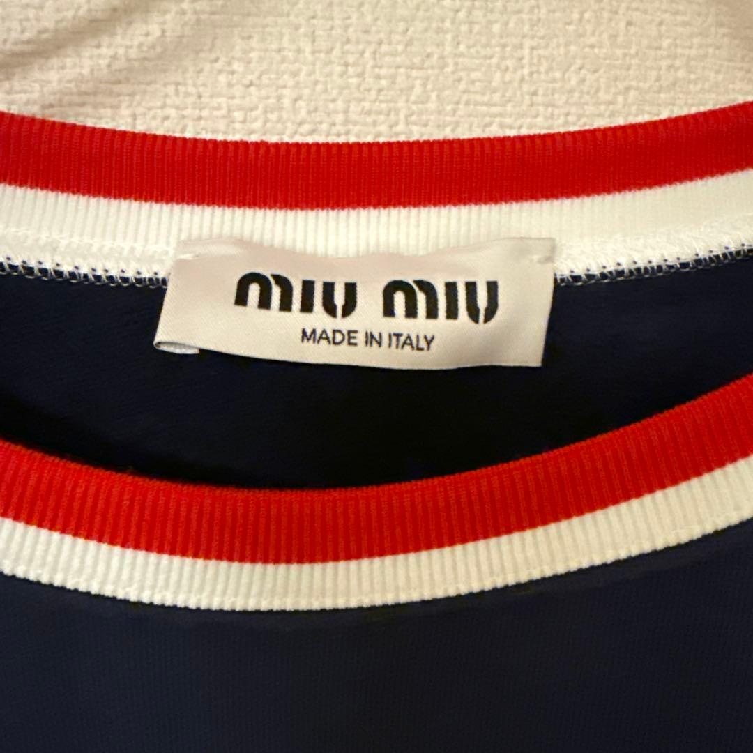 希少★Miu Miu Club 2017 プレフォール ロゴスウェット ネイビー