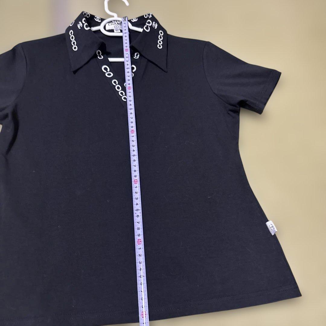 CHANEL ブラック シャツ XL ココロゴ