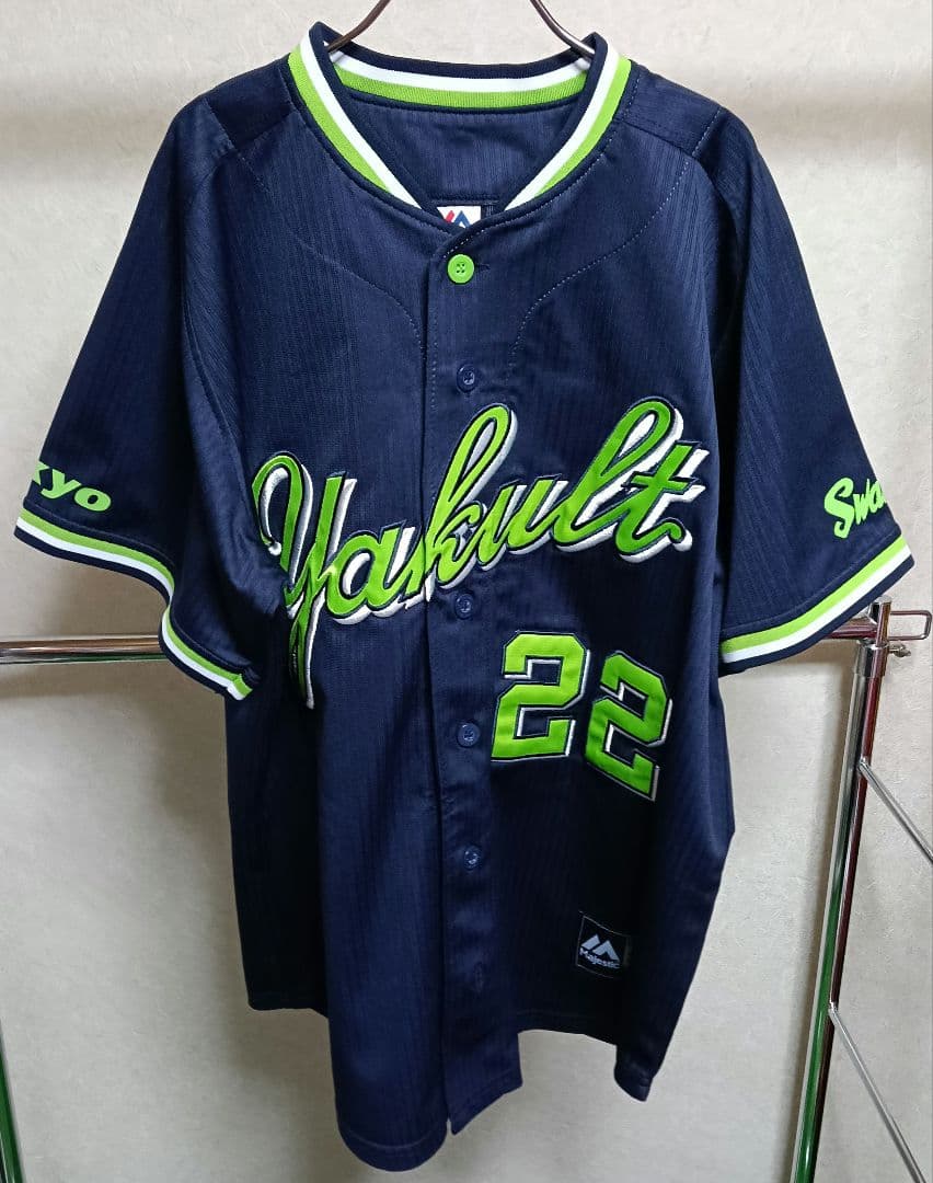 マジェスティック製 高津臣吾監督 ハイクオリティビジターユニフォーム／M