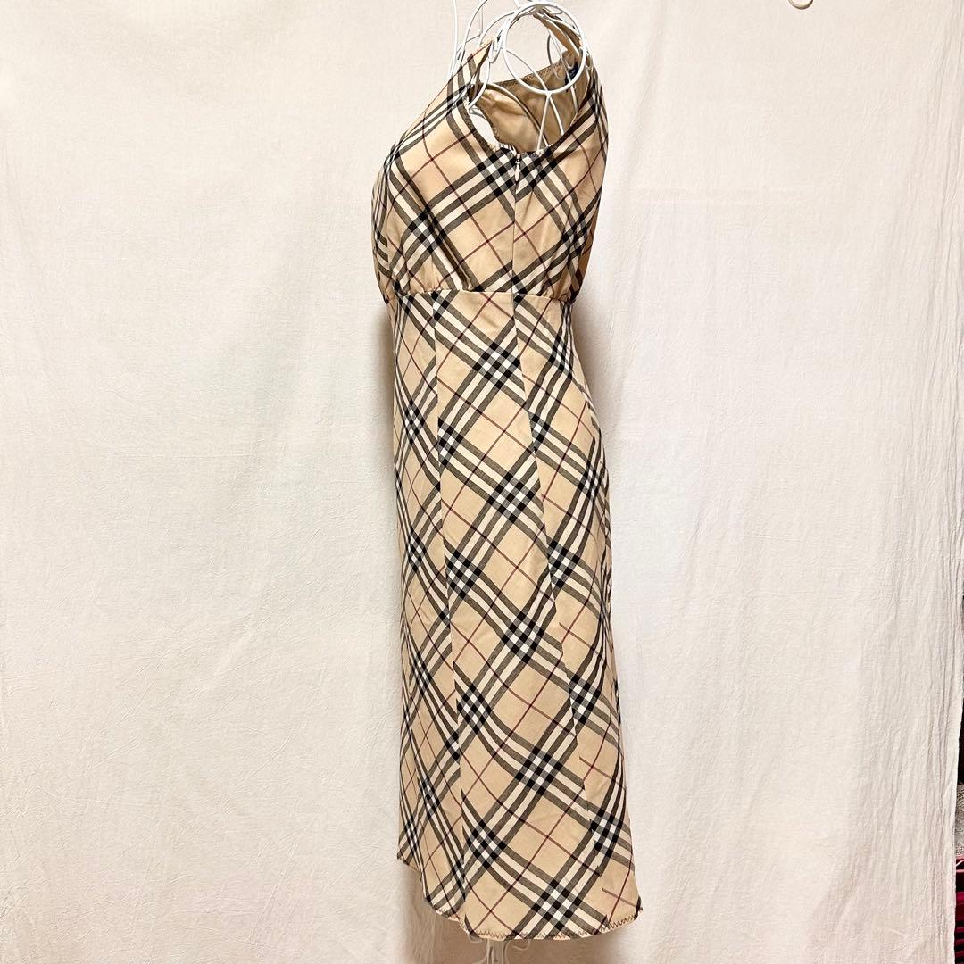美品 バーバリーブルーレーベル ワンピース ノバチェック ひざ丈 おしゃれ 36