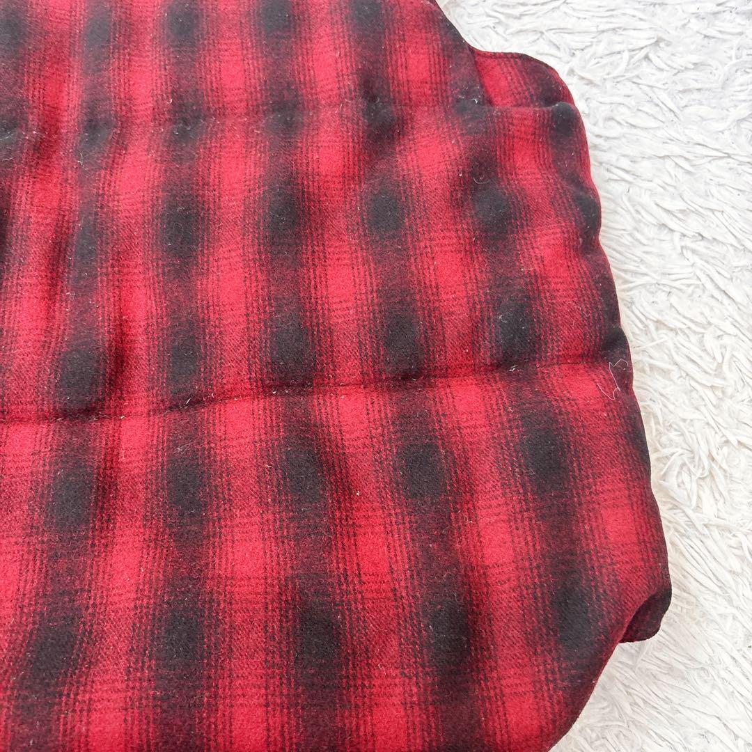 シュガーケーン　ウール　レザーヨーク　ダウンベスト チェック オンブレ　切替　M