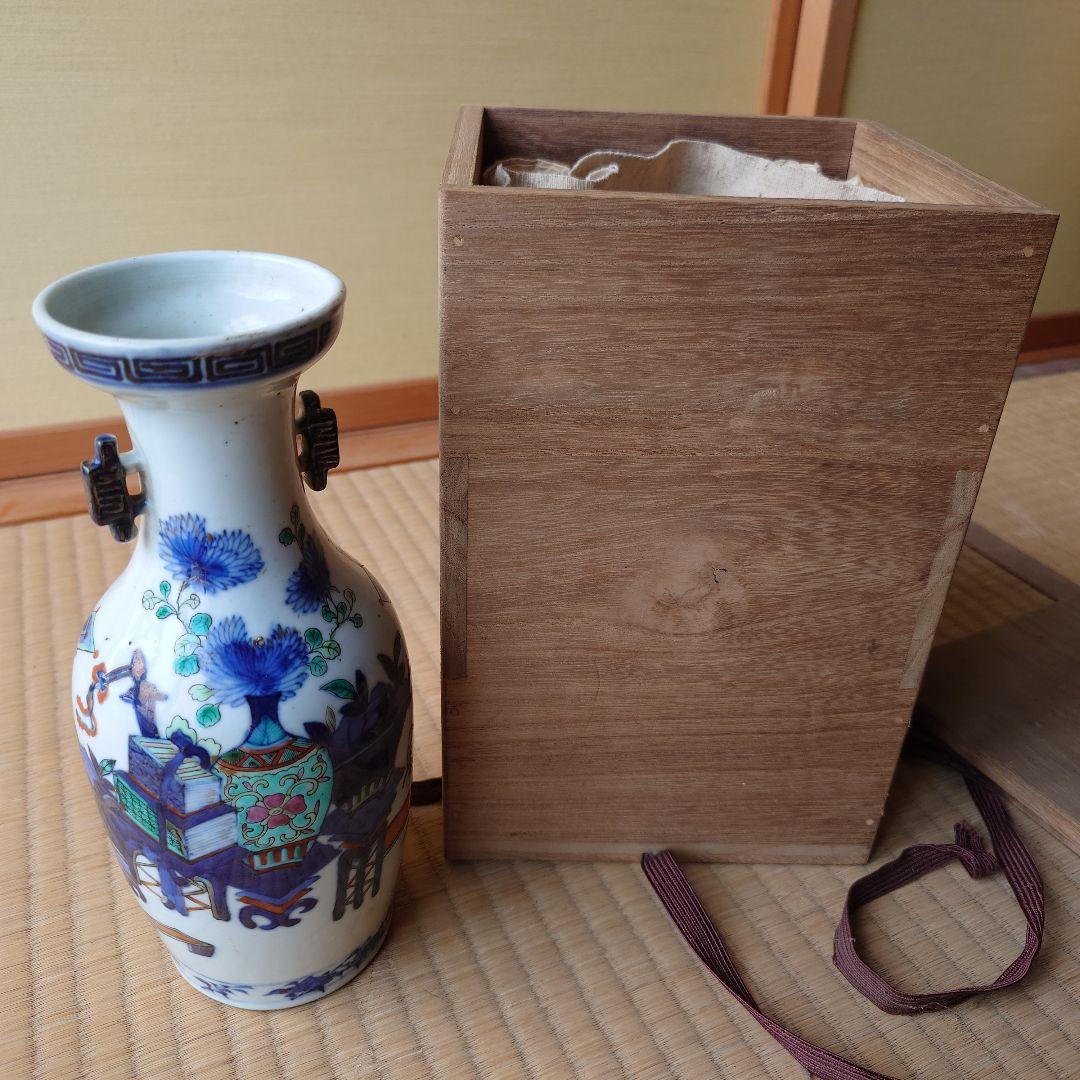 青白磁花瓶 木箱付き（ＡＩ自動入力）