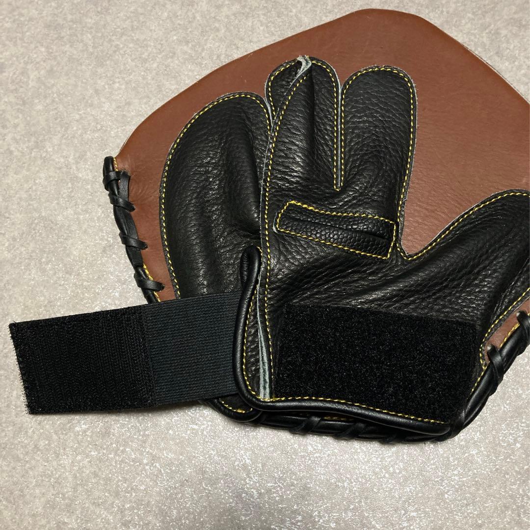 ハタケヤマ 硬式 軟式 兼用 野球 グローブ 板グローブ フェンスグローブ 美品