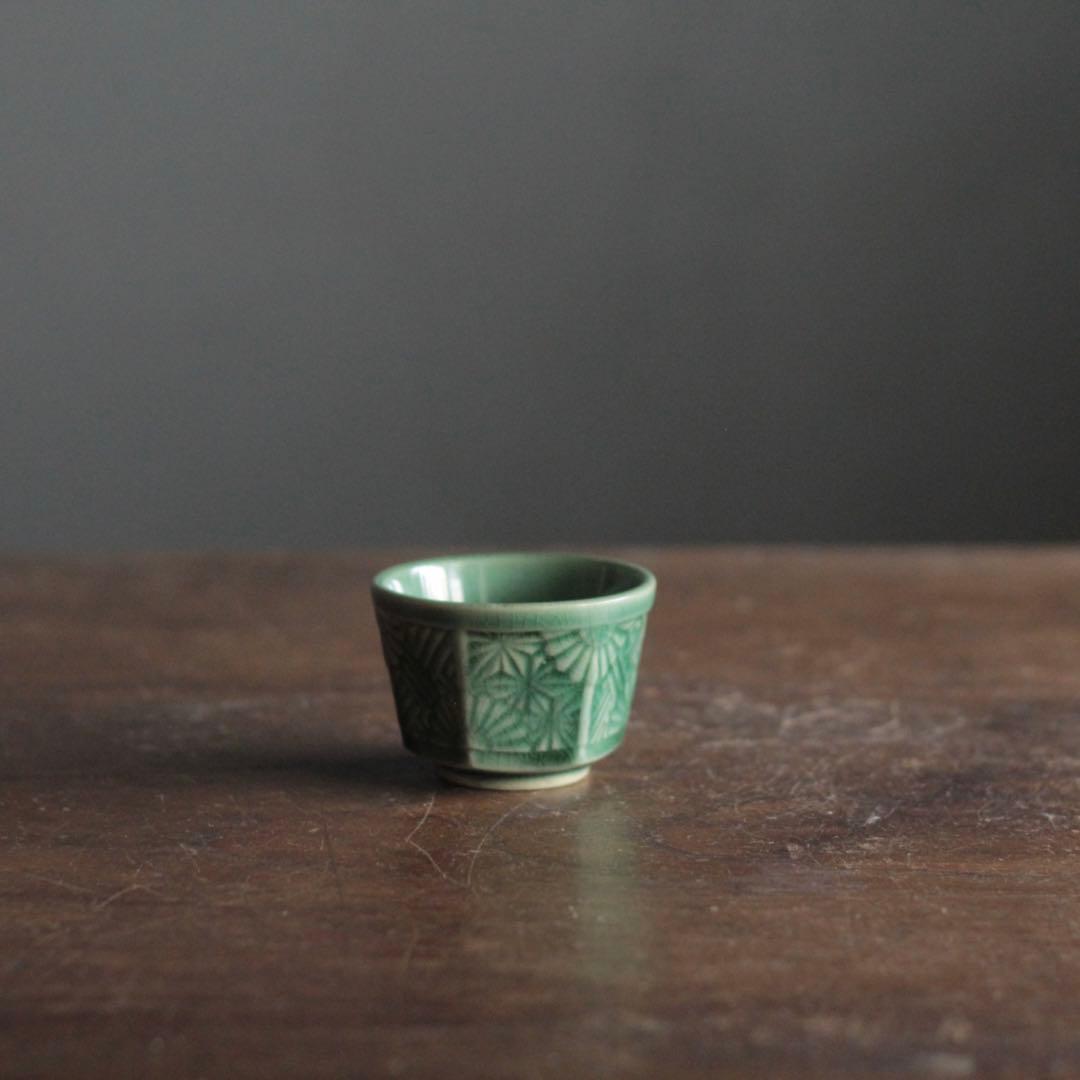 珉平焼 面取 盃 ぐい呑み 酒器 No.2 古美術 古道具 アンティーク