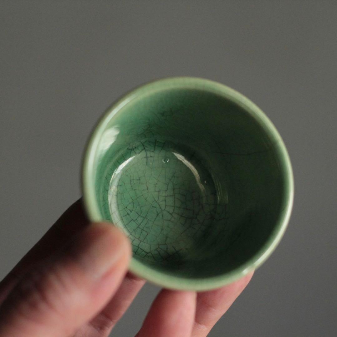 珉平焼 面取 盃 ぐい呑み 酒器 No.2 古美術 古道具 アンティーク