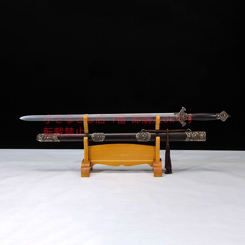 牡丹剣二級黒檀百錬文紋鋼  古兵器 武具 刀装具 日本刀 模造刀 居合刀