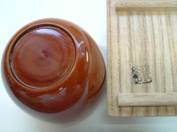 棗■天然木製　漆塗りなつめ 茶入れ 木目調 お茶道具 茶器 桐箱入り■
