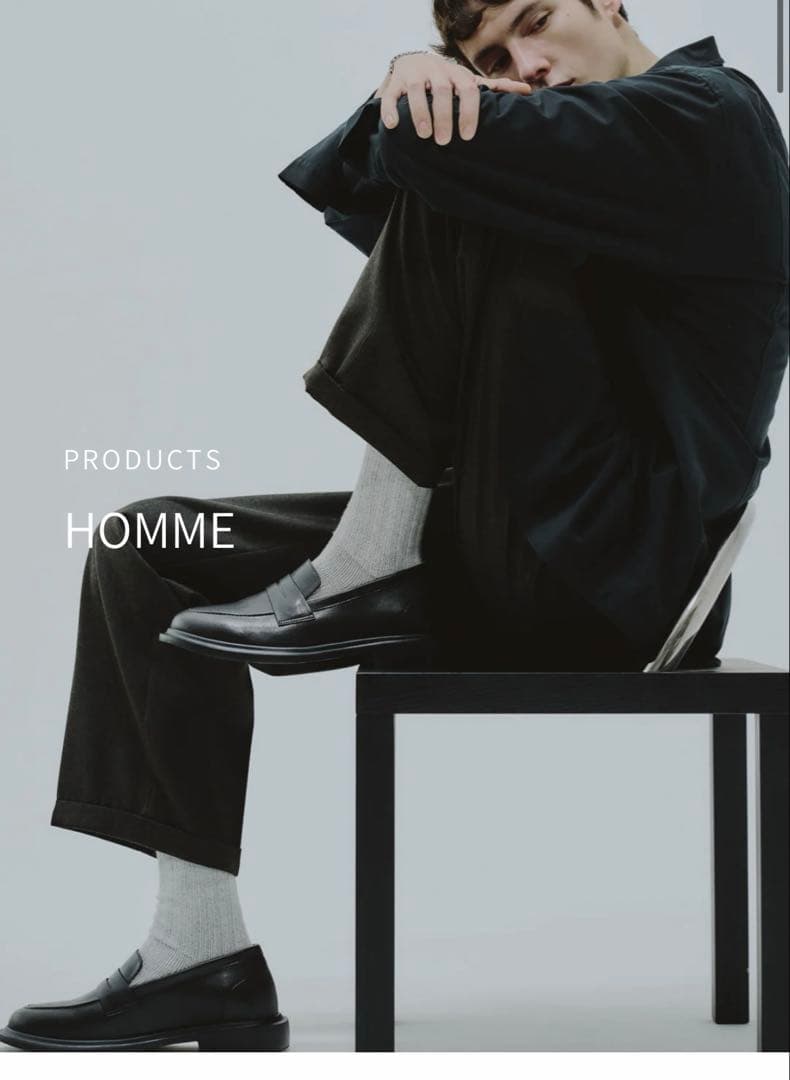 FILLIN ブラックレザー ローファー 24センチ