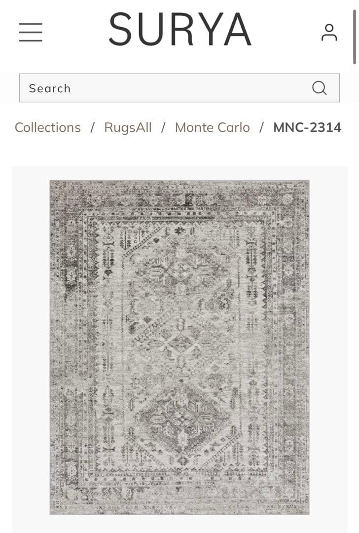 【新品/未開封】SURYA Monte Carlo MNC-2314 ラグ