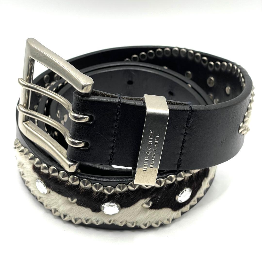 ✨希少 美品✨BURBERRY ベルト スタッズ×ハラコ y2k archive