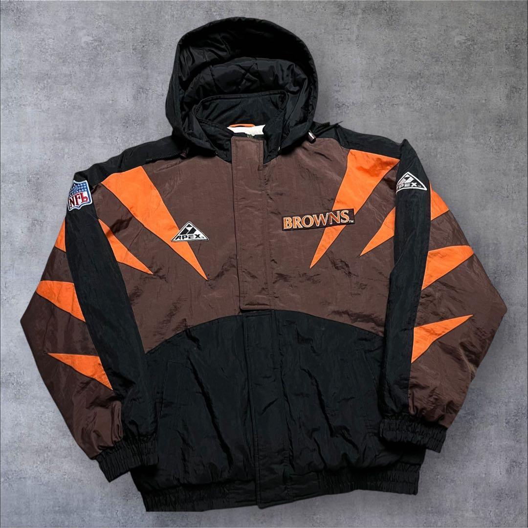 90s NFL ブラウンズ 中綿ジャケット ヴィンテージ チームロゴ刺繍