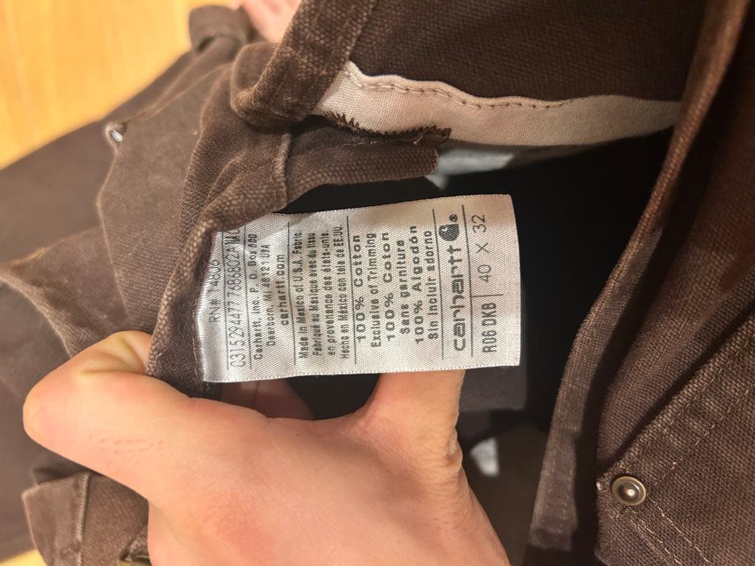 Carhartt ブラウンオーバーオール 40 x 32