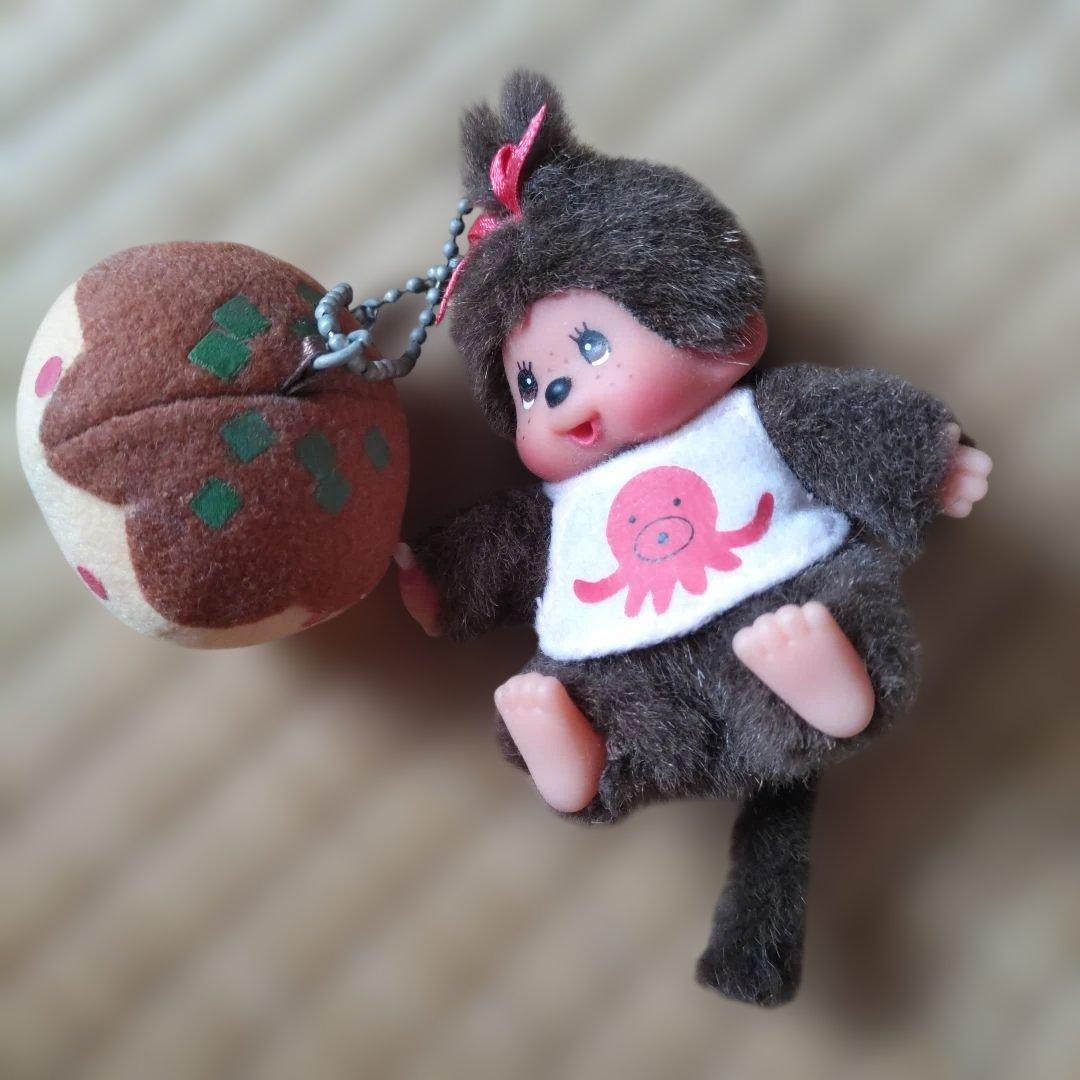 激レア【平成レトロ】大阪限定モンチッチキーホルダー　たこ焼き　ご当地土産　当時物