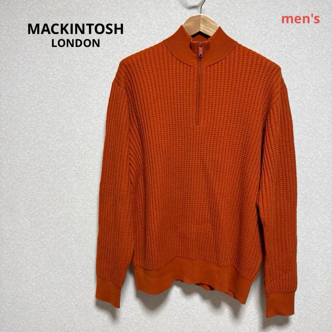 マッキントッシュロンドン・ウール100 ハーフジップアップ　ニットセーター　XL