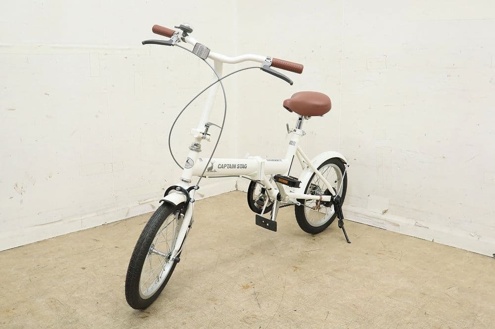 未使用保管品！CAPTAIN STAG 16インチ折り畳み自転車・ホワイト