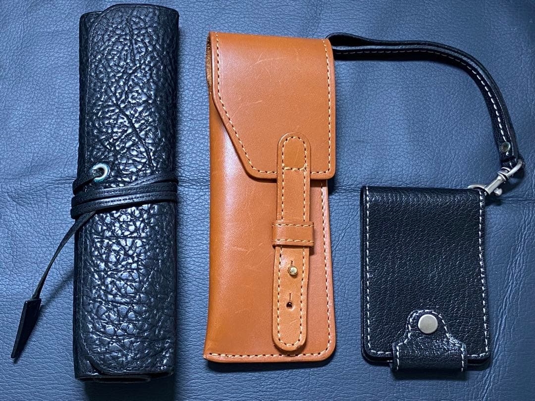 レザー ペンケース2個とメモケースのセット