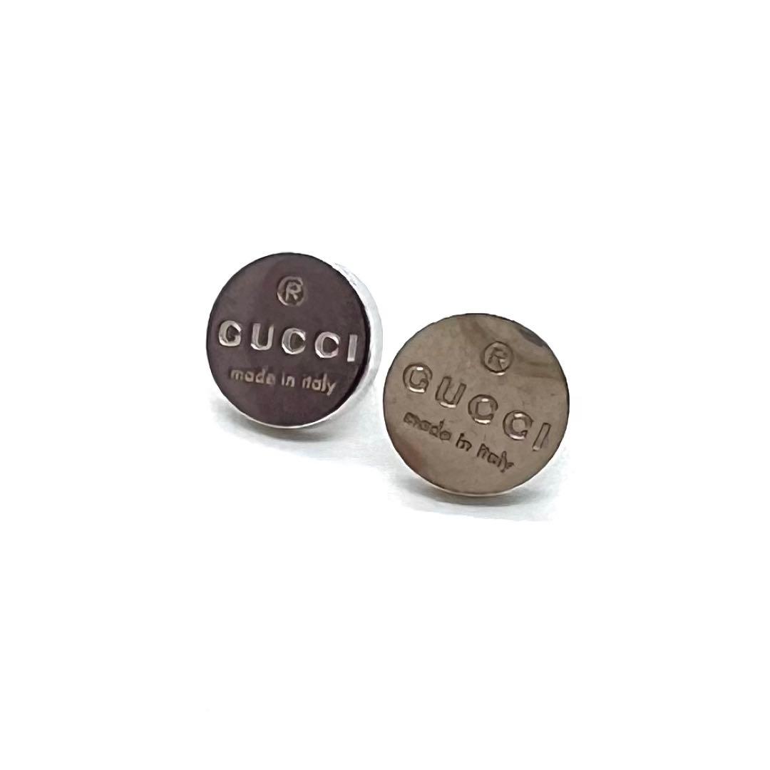 GUCCI グッチ ピアス スタッズ ロゴ シルバー 925 サークル