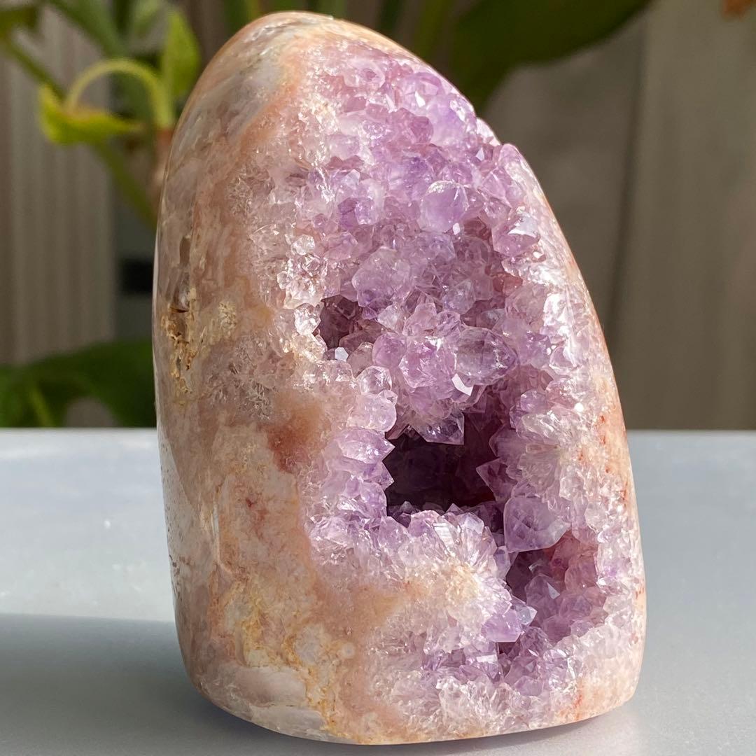 【 天然石 ピンクアメジスト アメジスト ドゥルージー ドーム 紫水晶 】