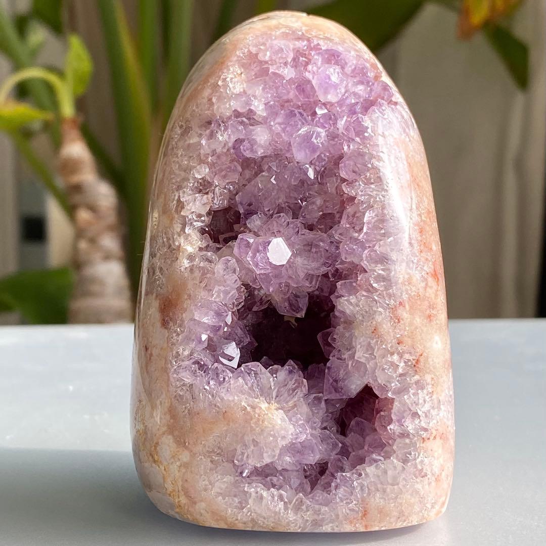 【 天然石 ピンクアメジスト アメジスト ドゥルージー ドーム 紫水晶 】