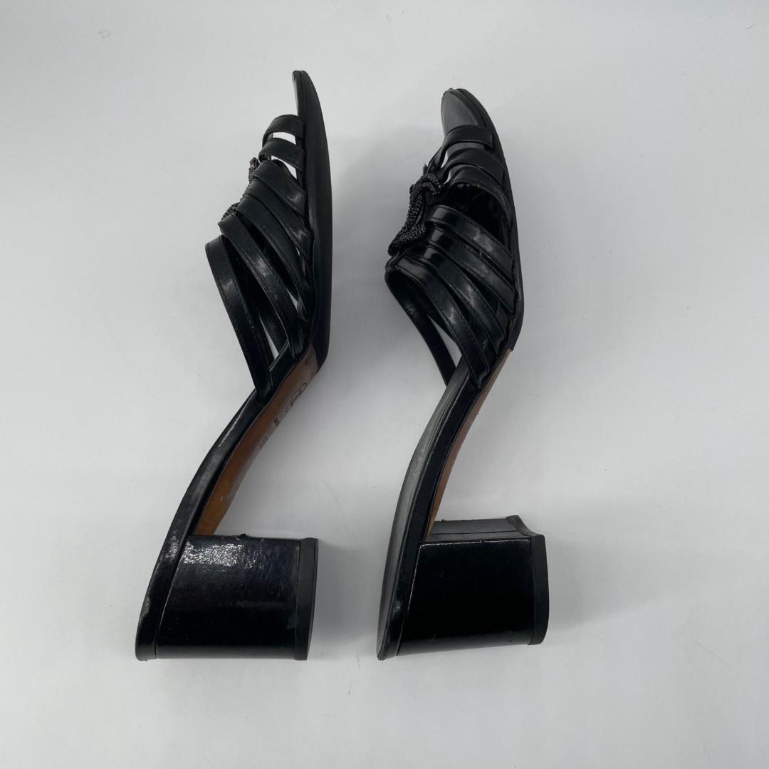 良品✨シャネル ココマーク ミュールサンダル スエード レザー 黒 ブラック