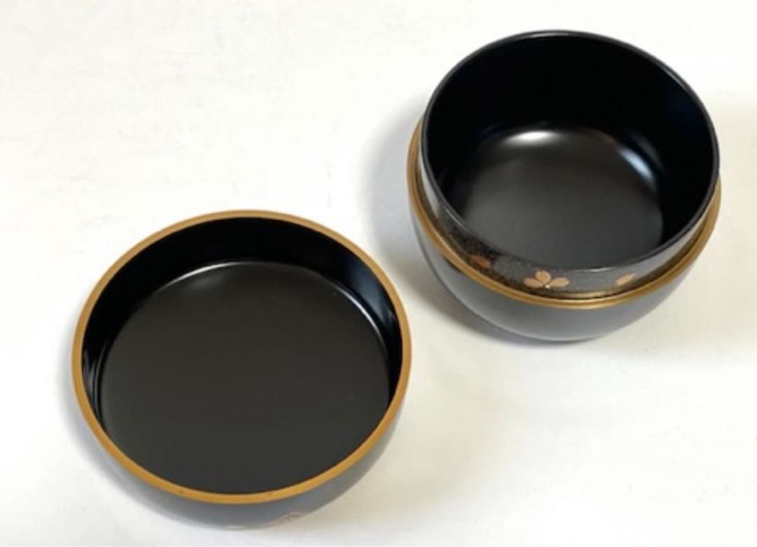 大多尾重則作　色紙春秋蒔絵　平棗　なつめ　棗　茶道具　共箱　蒔絵　桜　菊