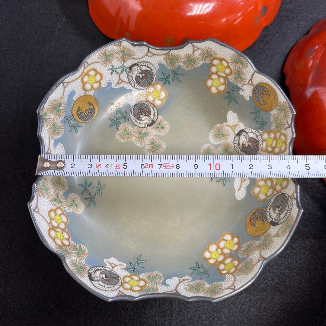 明治初期　九谷焼　朝日向付8客　幅約14.5㎝　東Y7-1219☆1Fトヒウ