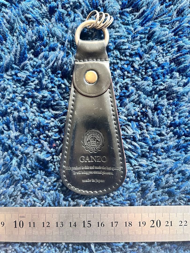 GANZO レザーキーホルダー ブラック　シェルコードバン