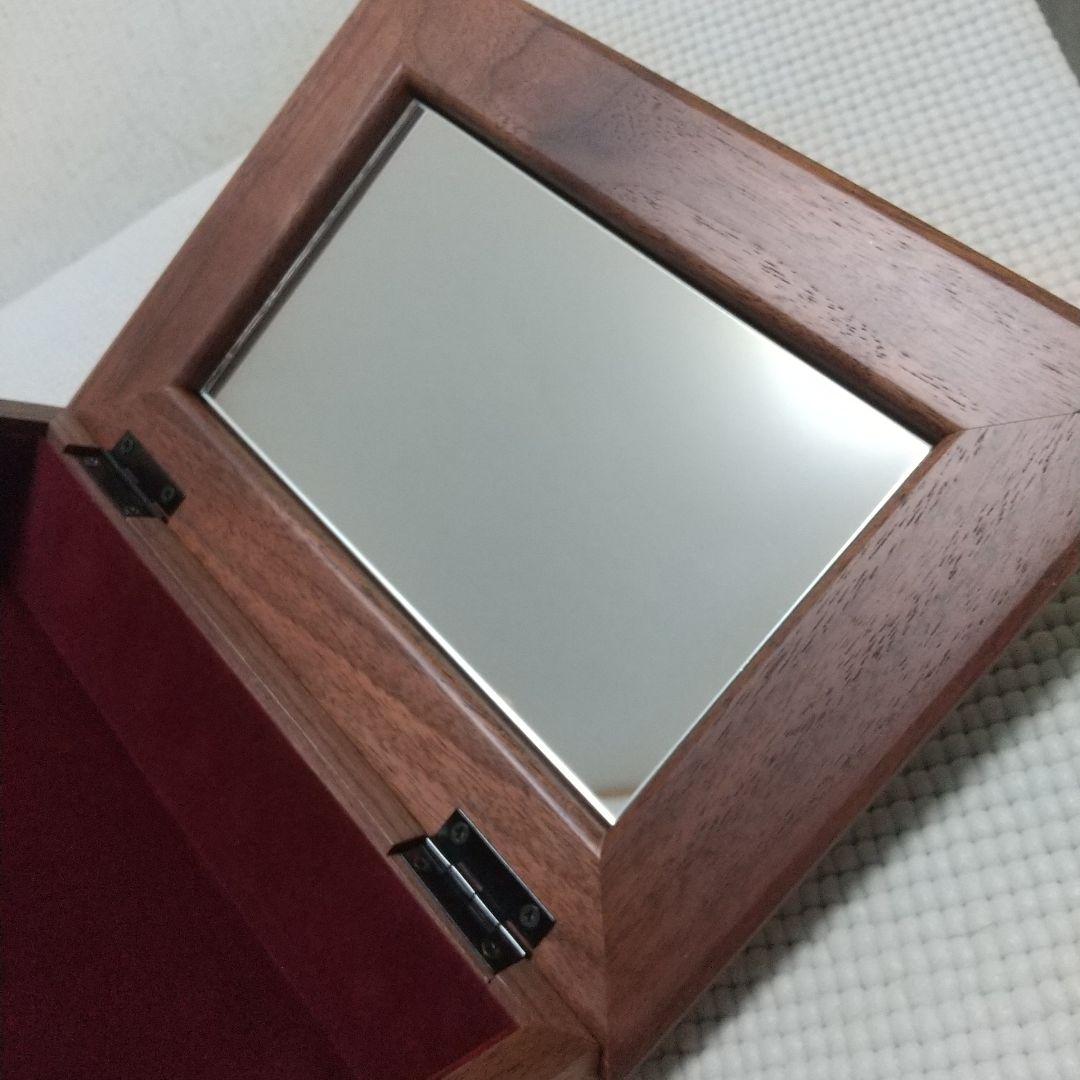 美品／高級木材ウォールナット ７寸ダイヤ型宝石箱 21.5cm