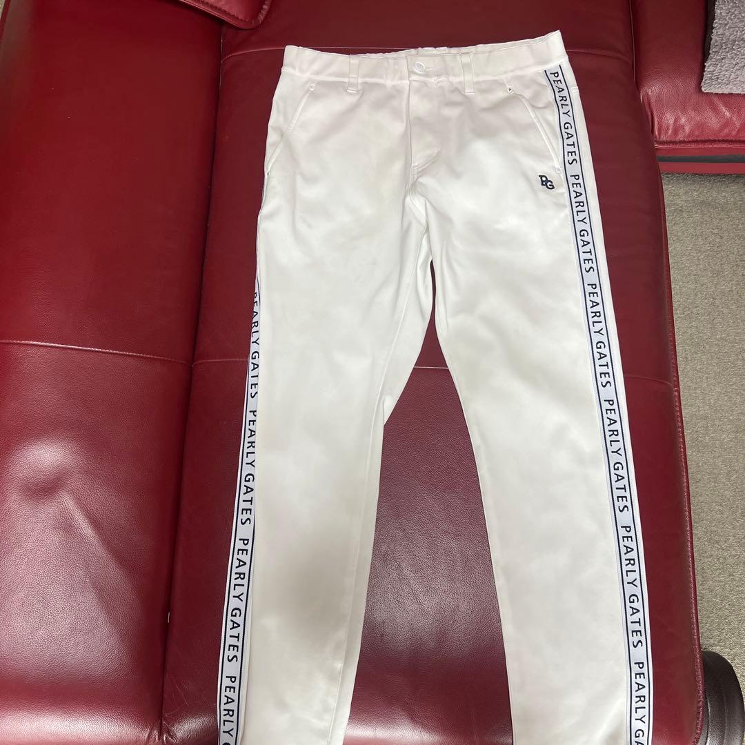 PEARLY GATES ホワイトパンツ サイドロゴ